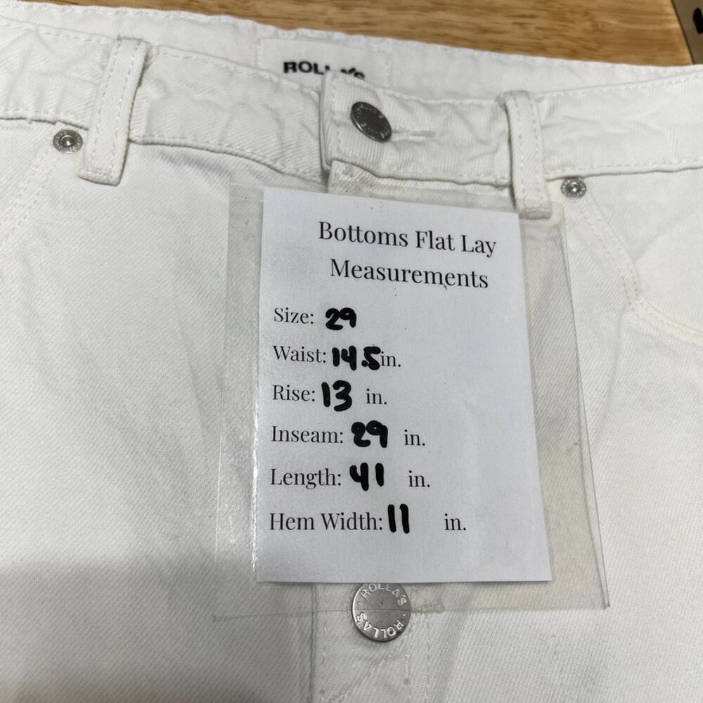 Rolla's High Rise Wide Leg Old Mate Vintage White 100% Cotton Jeans Women's 29 - Picture 15 of 15